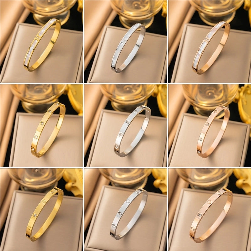 Sweet Solid Color Titanium Steel Stainless Steel Bracelets In Bulk