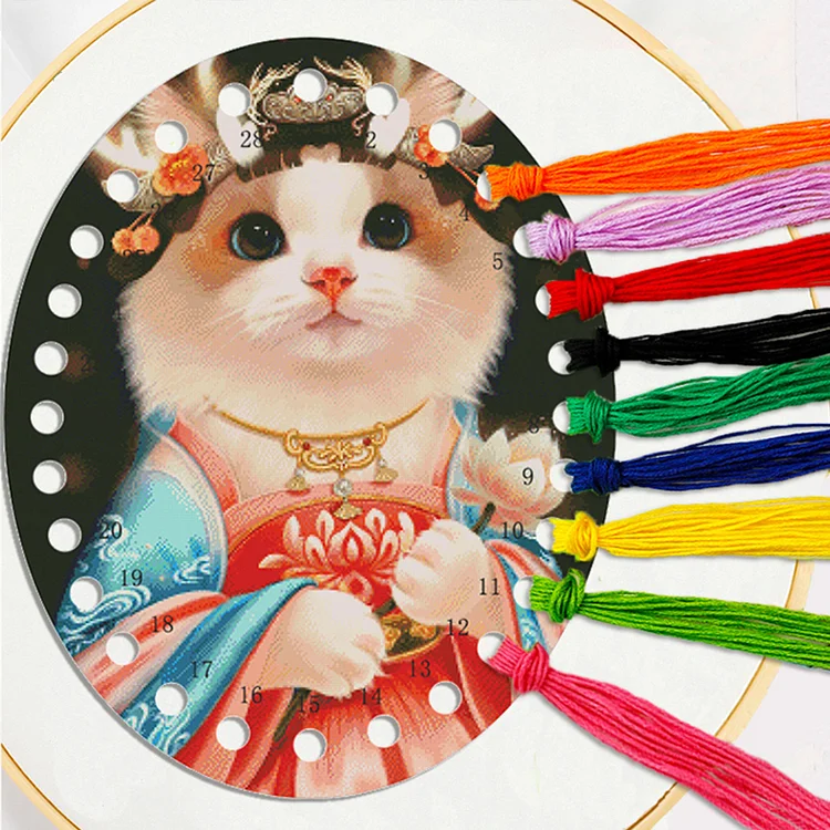 Acrylic Fairy Cat Embroidery Floss Organizer Cross Stitch Thread Holder