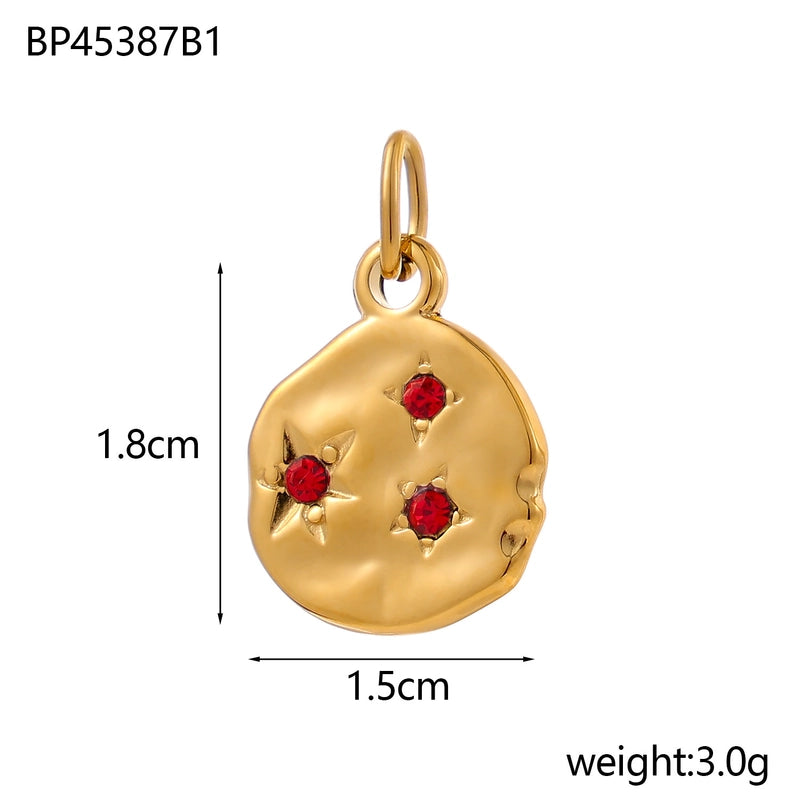 1 Piece 15*18mm 304 Stainless Steel Rhinestones Geometric Polished Pendant Chain Jewelry Accessories