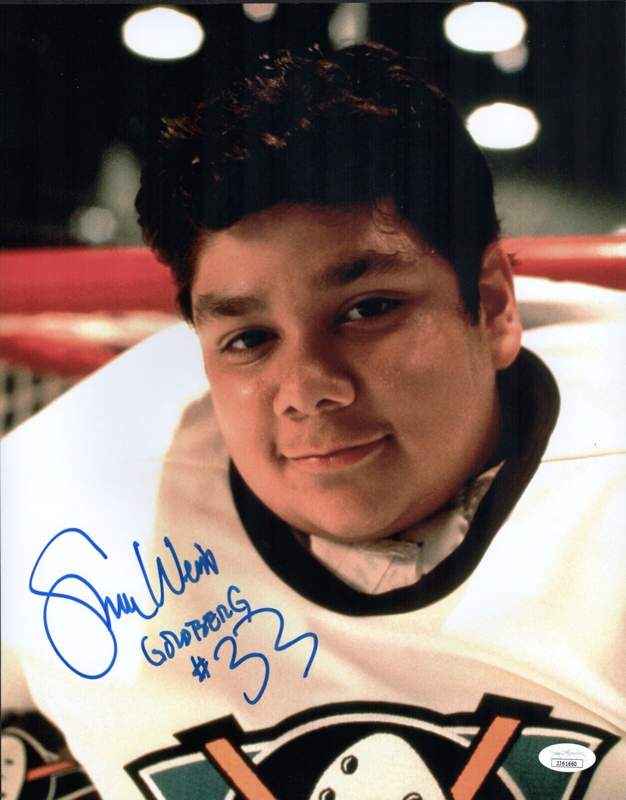 SHAUN WEISS Signed 11x14 Photo Poster painting Greg Goldberg The Mighty Ducks #33 COA JSA Cert