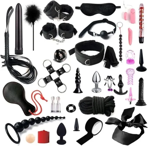 pornhint Pornhint 35Pcs SM Set Adult Sex Toy for Couple BDSM Restraint Kit Bondage ButtPlug Fetish
