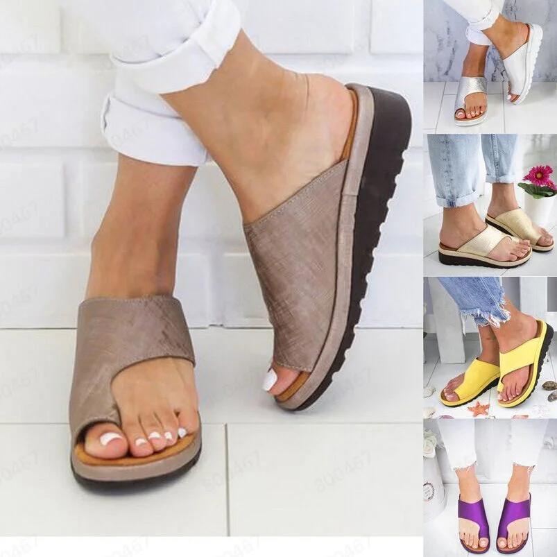Women's Summer Toe Ring Wedge Slippers