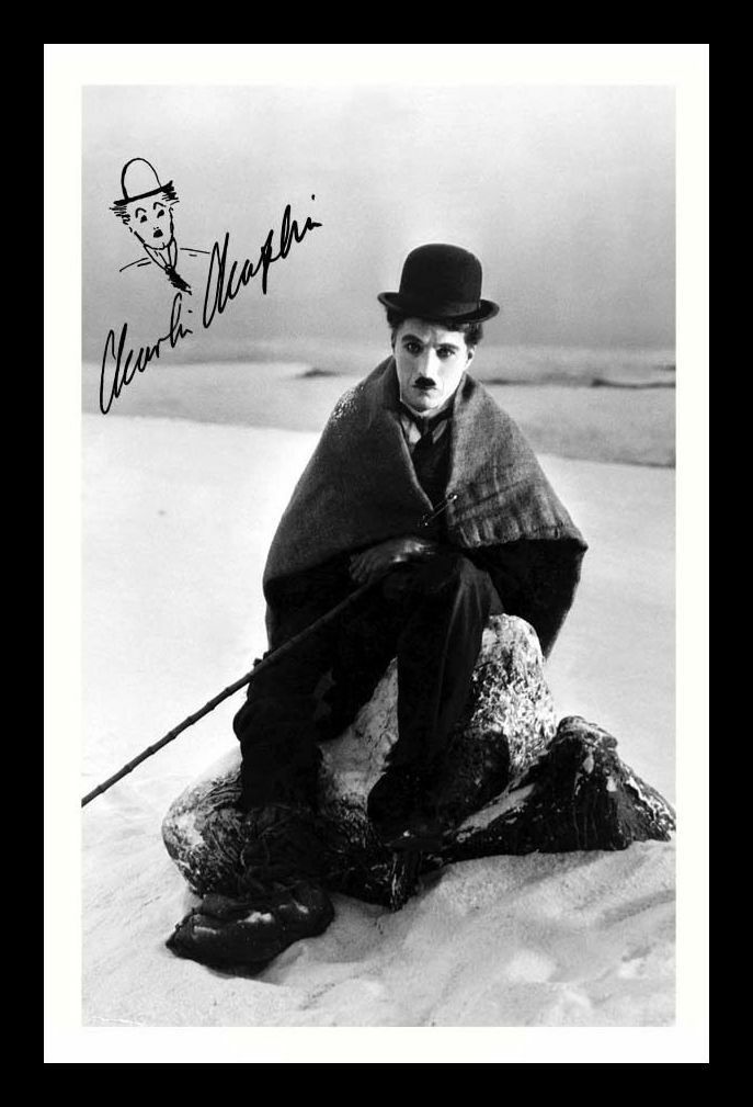 Charlie Chaplin Autograph Signed & Framed Photo Poster painting