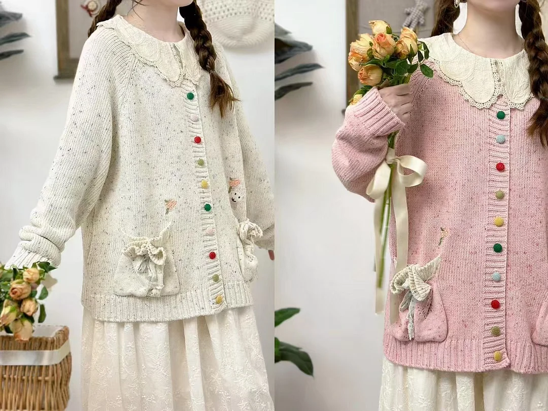 Chicfifth Sweater Women Winter Long Sleeve High Quality Autumn Vintage Top Knitted Cardigan