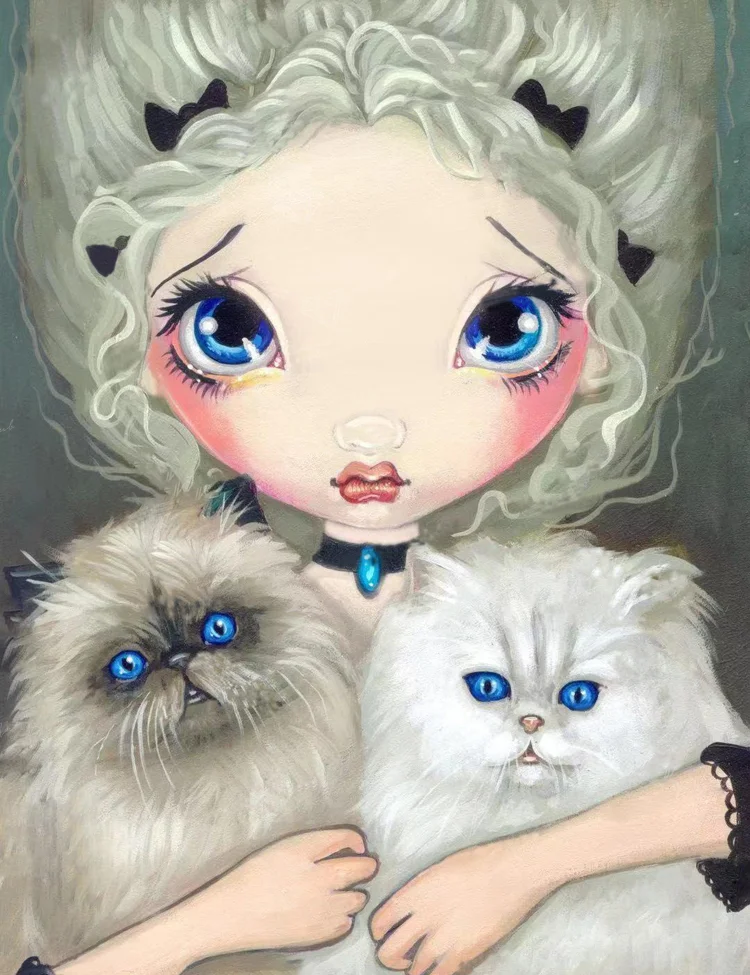 Full Round Diamond Painting - Two Fluffy Kitties 40*50CM