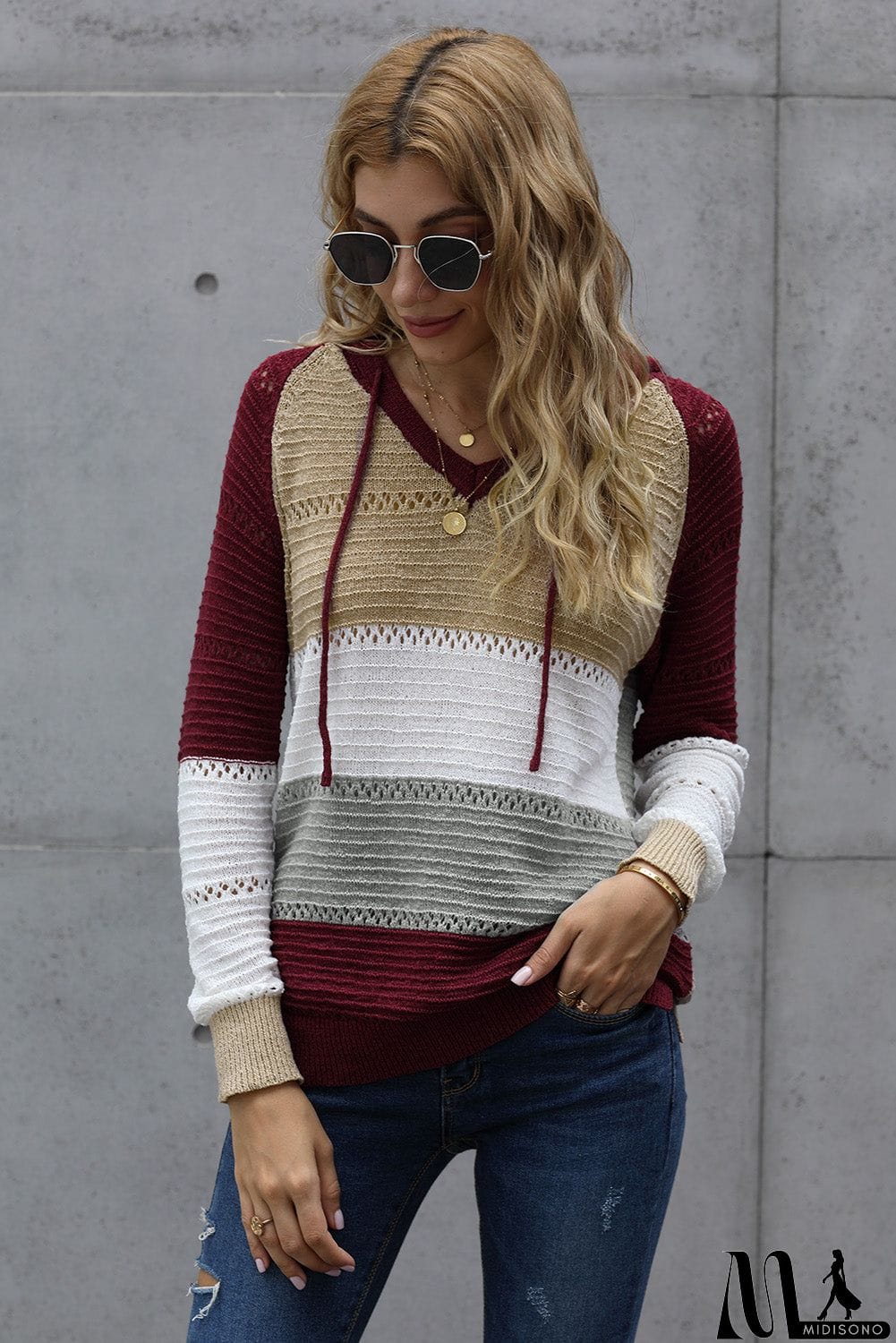 MidiSono - Classic Beach Bonfire Knitted Hoodie