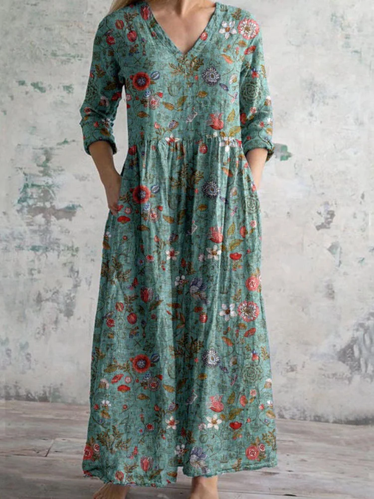 Women's Retro Floral Print Dress