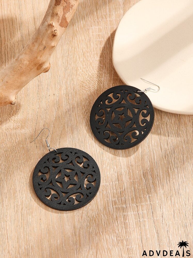 Hollow Out Round Drop Earrings