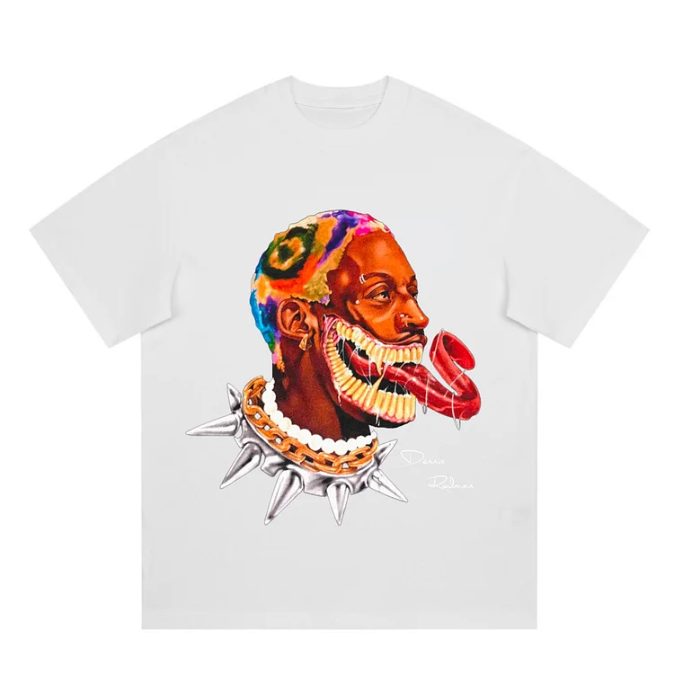 Retro Funny Spoof Printed Hip-Hop Streetwear Men's Oversized Short Sleeve T-shirts at Hiphopee