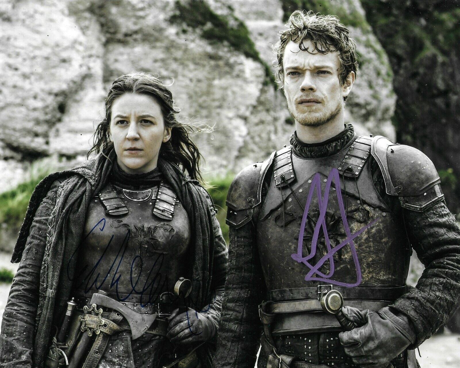 Alfie Allen/Gemma Whelan Signed Game Of Thrones 10x8 Photo Poster painting AFTAL