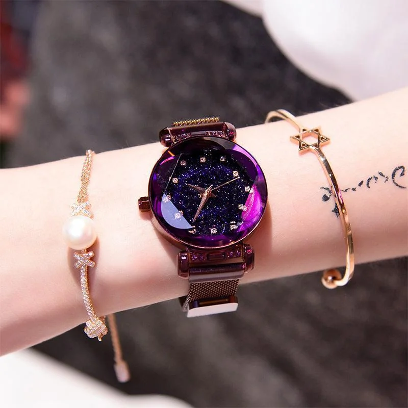 Meladen™ Neue Modetrend wasserdichte Sternenhimmel Mädchen Armbanduhr