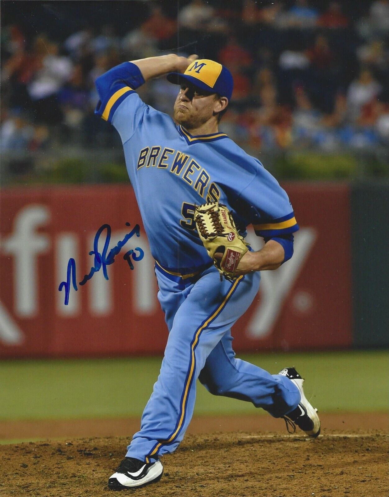 Neil Ramirez autographed 8x10 Milwaukee Brewers#S924