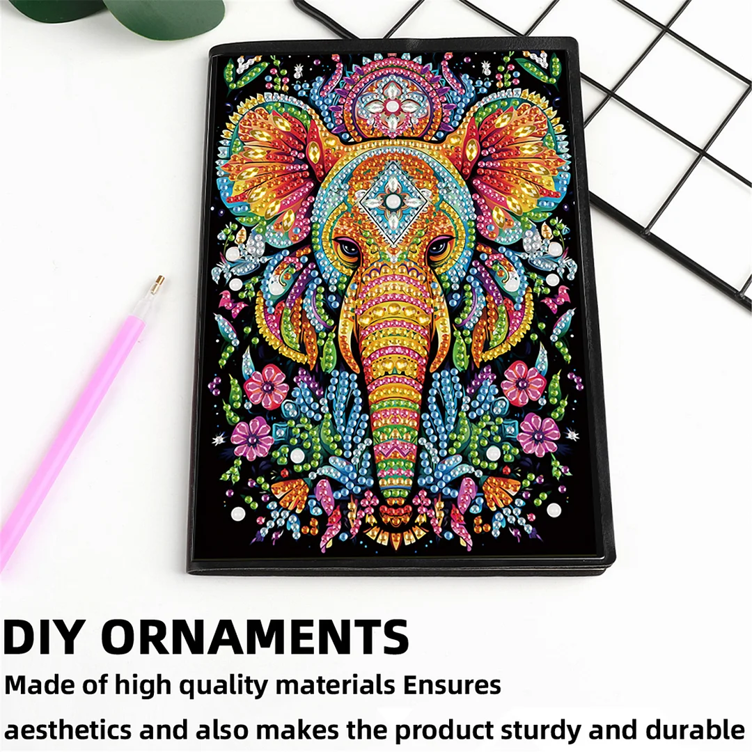 2pcs Animals Partial DIY 50 Pages A5 Diamond Painting Notebook for Study Home