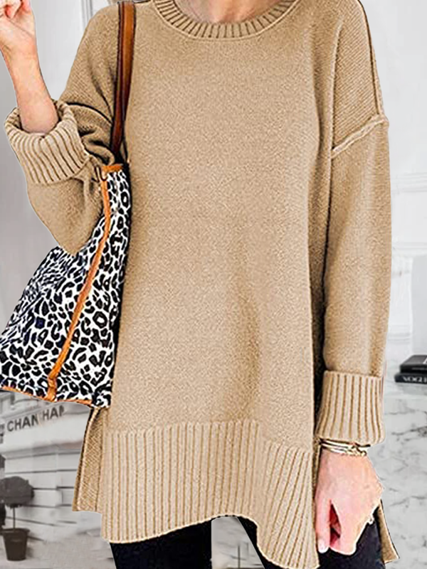 Crew Neck Cotton Casual Sweater