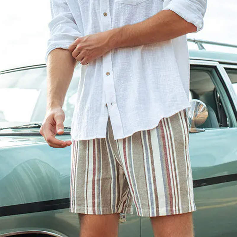 Summer Retro Surf Stripe Shorts
