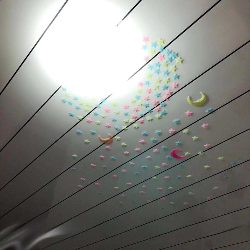 Luminous Star Big Moon Set Fluorescent Star Three-dimensional Wall Sticker