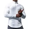 Men's Mini Plaid Sweatshirt Stand Collar Half Zip Long Sleeve Casual Top