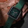 Silicone Band Square Dial Watch