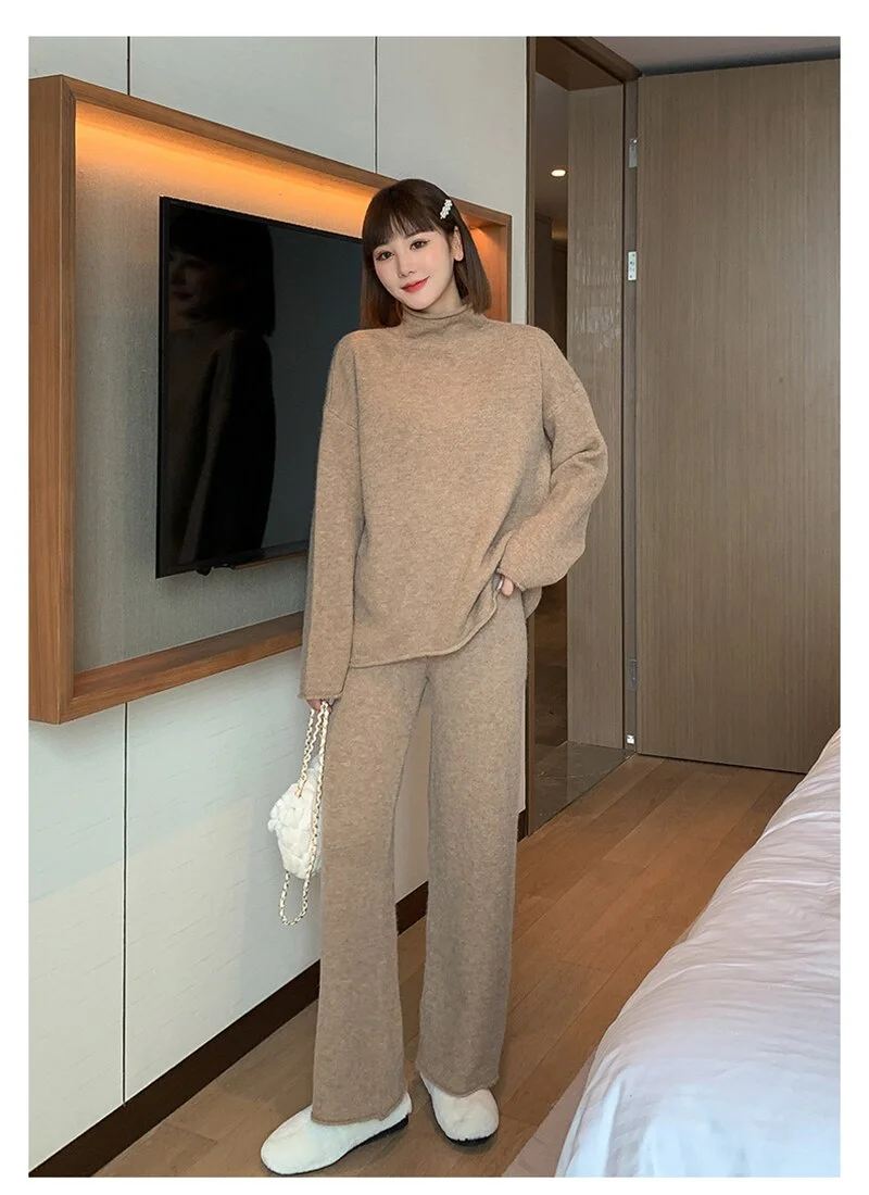 Woherb Elegant Knitted Sweater Skirt Suits Women Soft Sexy Female Sets 2 Pieces Slim Fit Skirt and Loose Tops Ladies Ourfits