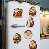 6PCS Santa Claus Series DIY Pearl Diamond Painting Christmas Fridge Magnets, Sparkling Rhinestone Refrigerator Magnet Craft Kit for Home Decor & Gifts