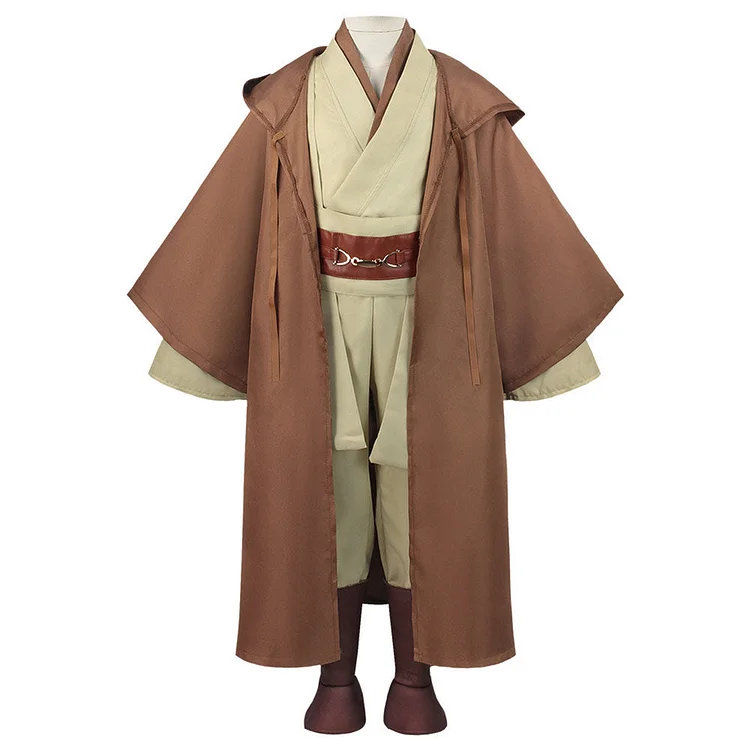 Kids Children Jedi Brown Set Outfits Cosplay Costume Halloween Carnival Suit