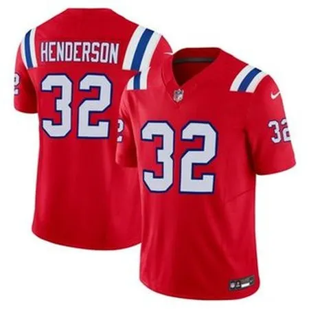Men's New England Patriots #32 TreVeyon Henderson  Red 2025 NFL Draft F.U.S.E. Vapor Limited Jersey