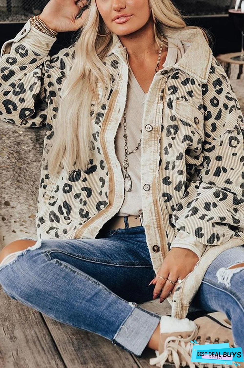 Fashion Leopard Print Coat Women