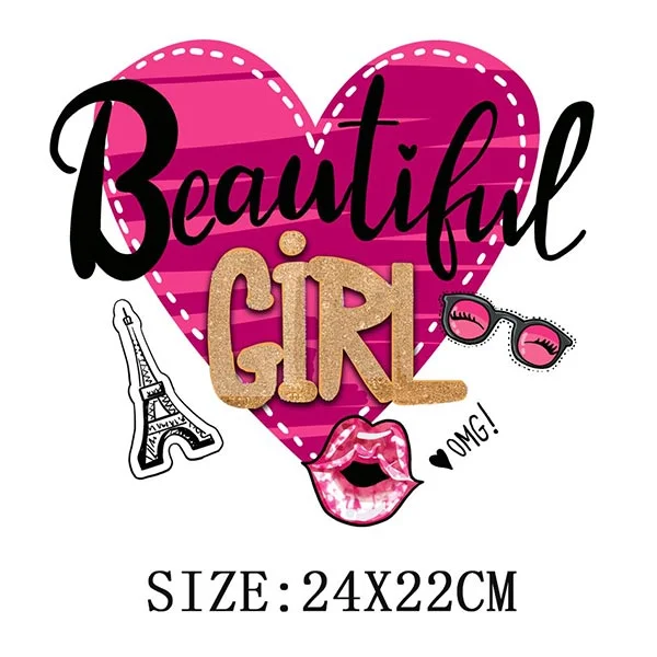 Beautiful Flowers Thermal Sticker On T-shirt DIY Washable Patches On Clothes Funny Design Iron On Transfer For Hoodies Bag Decor