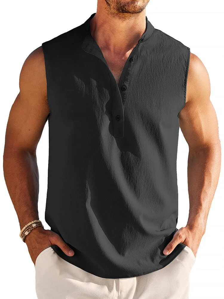 Casual Lightweight Henley Tank Top (US Only) QueenFunky