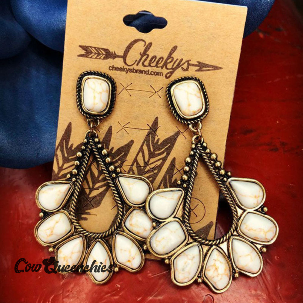 White Turquoise Drop Earrings White