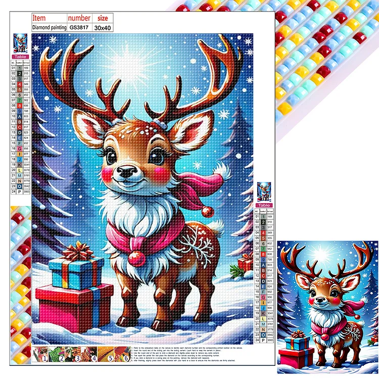 Elk In The Snow 30*40CM (Canvas) Full Square Drill Diamond Painting gbfke