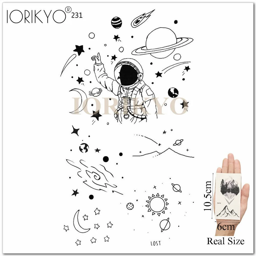 Cartoon Water Color Girls Tattoo Stickers Temporary Children Tattoo Women Stickers Ocean Jellyfish Beauty Flash Tatoos Cute