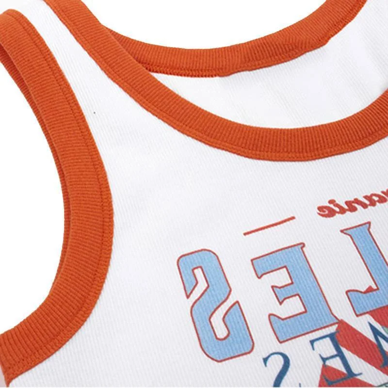 Uveng Uveng Desire Department Girl Peach Letter Print Sleeveless Sleeve Small Vest Sexy Crop Slim Short Top