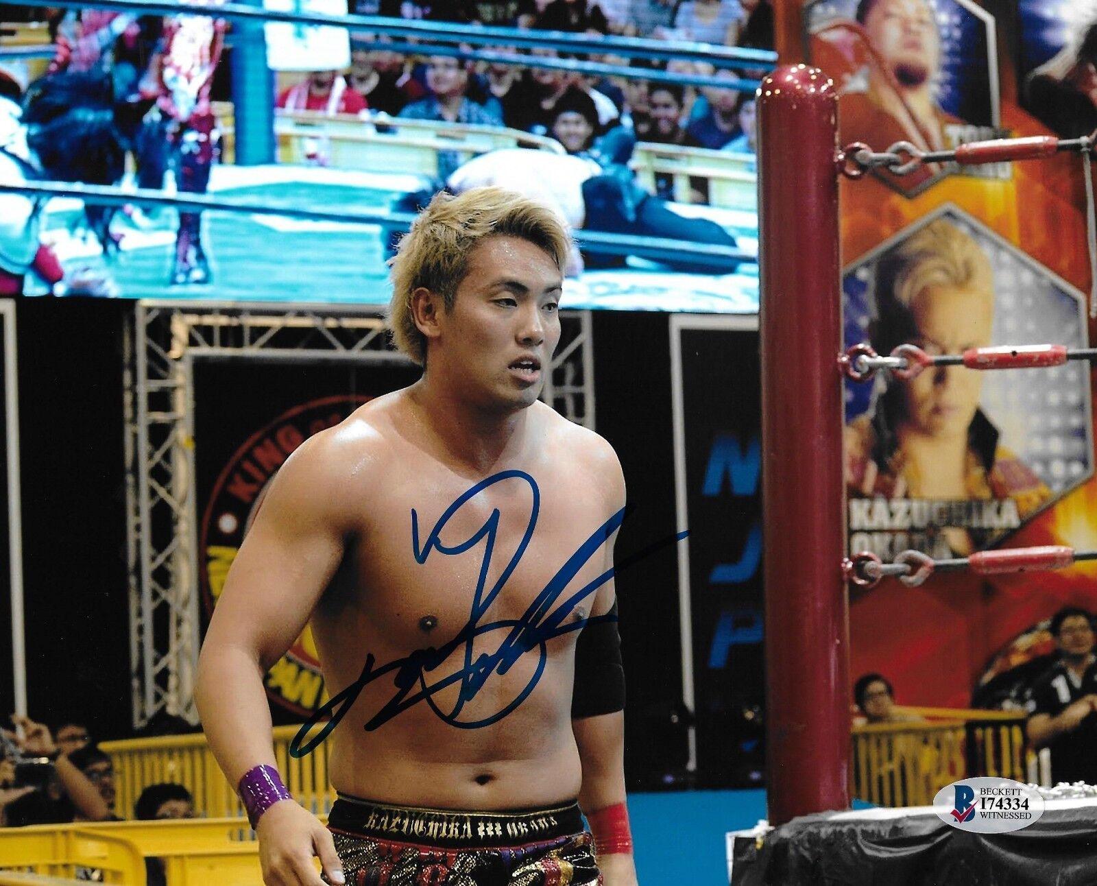 Kazuchika Okada Signed 8x10 Photo Poster painting BAS Beckett COA New Japan Pro Wrestling Auto 7