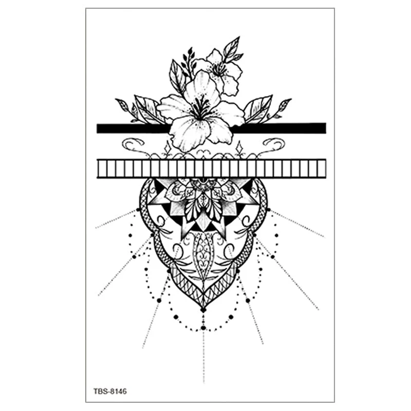 Fake temporary tattoo stickers Violet flowers rose arm shoulder tattoo Sticker Chest waterproof lady women big on body leg men