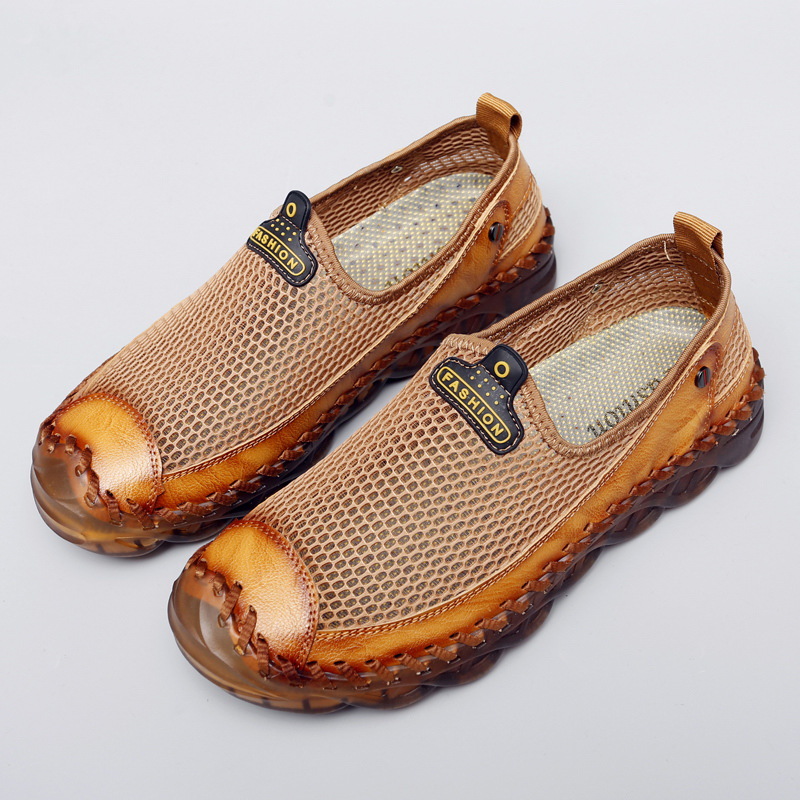 Men's Handmade Mesh Breathable Slip-On Sandals | ARKGET