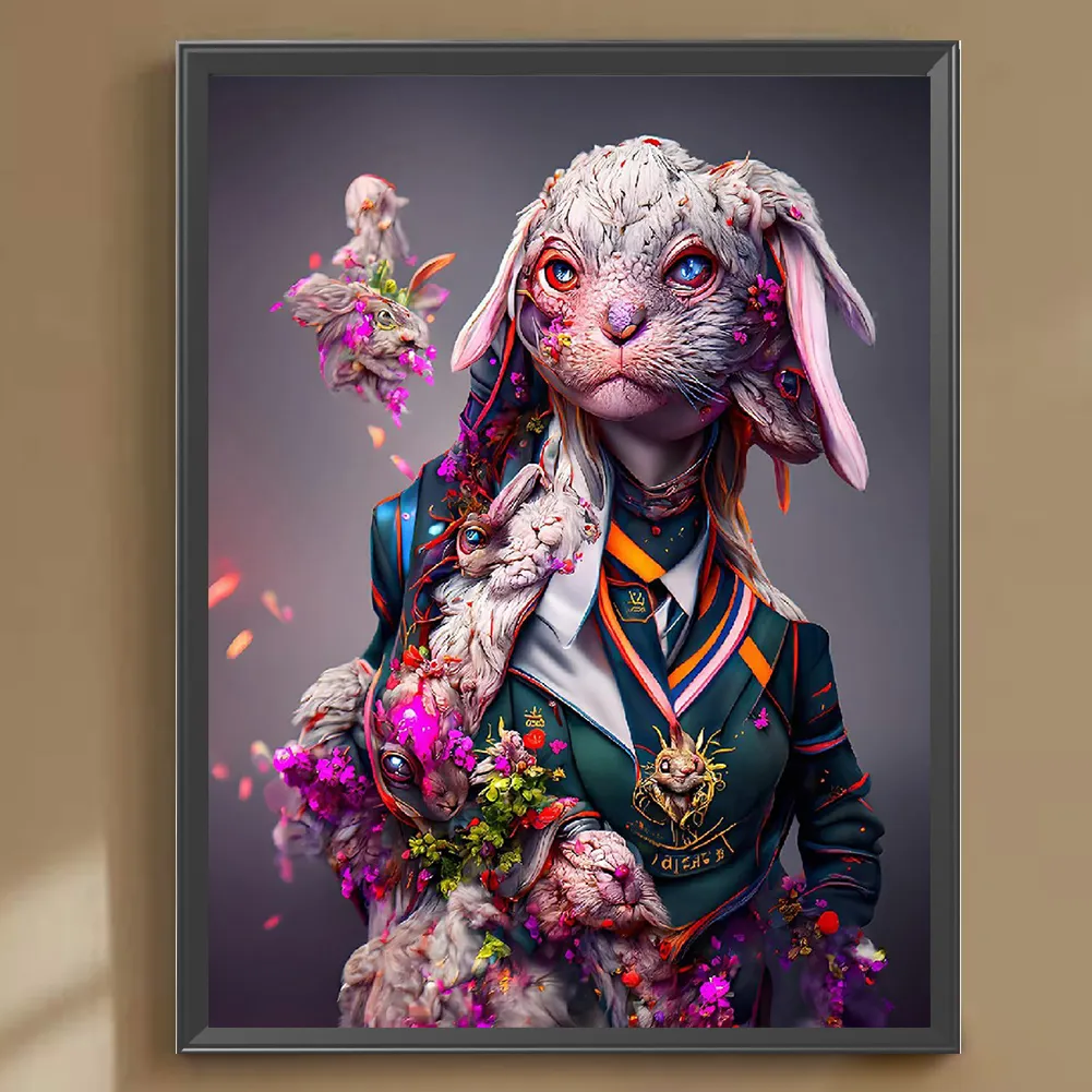 Full Round Diamond Painting 30*40cm - Captain Rabbit