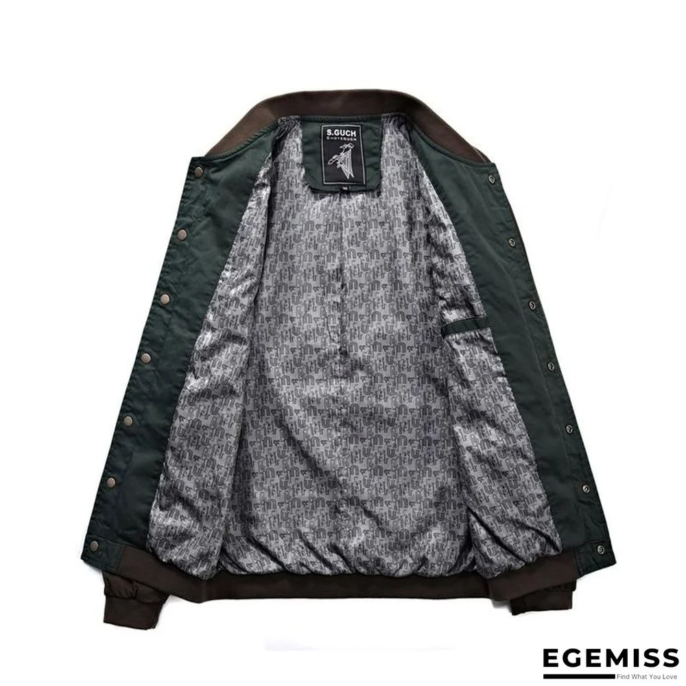 Men Casual Autumn Stand Jacket Cotton Outwear Patchwork Man Coat Size M-3XL | EGEMISS