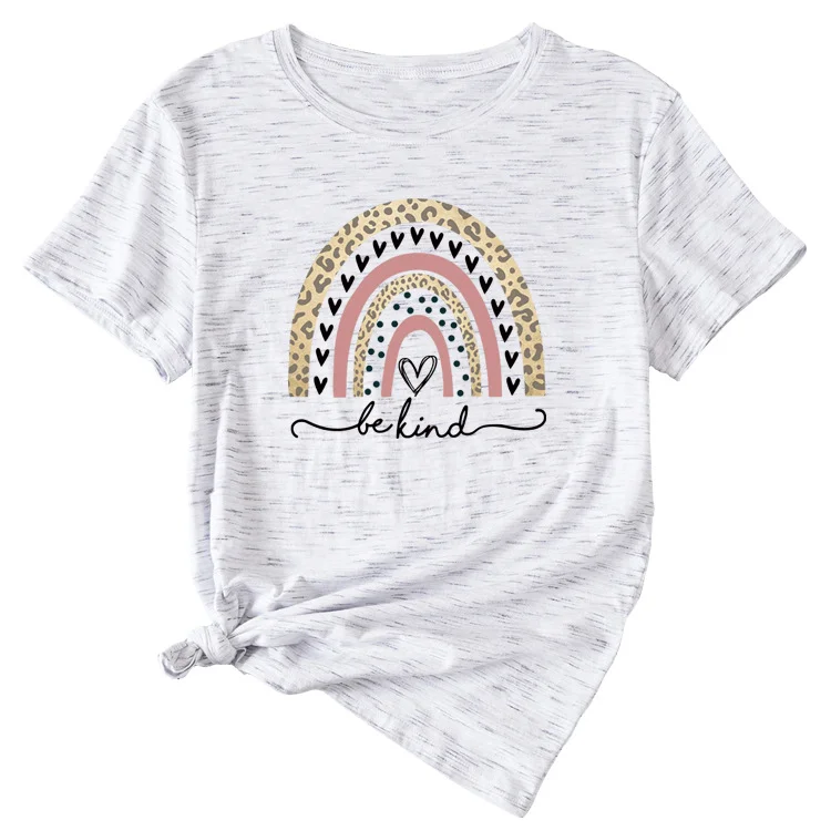 Be kind funny pattern women's casual loose short-sleeved T-shirt