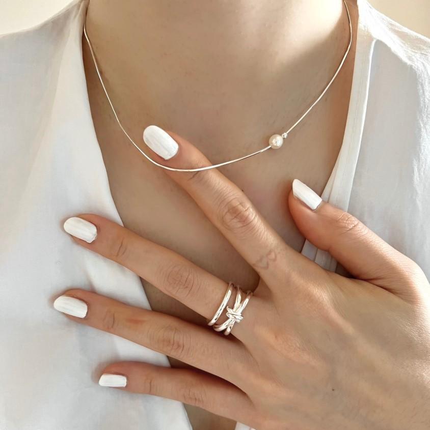 925 Sterling Silver Minimalist Serpentine Chain Geometric Silver Necklaces