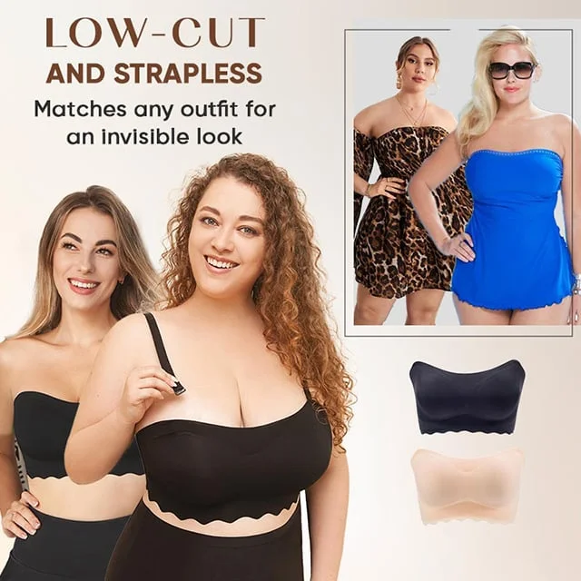 FBL&reg;Plus Size Strapless Invisible Push Up Bra(BUY 1 GET 1 FREE)Beige+Black