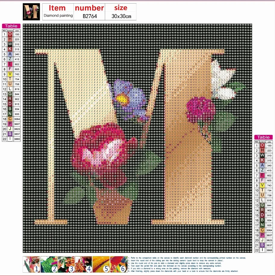 Diamond Painting - Full Round Drill - Flower Alphabet(30*30cm)