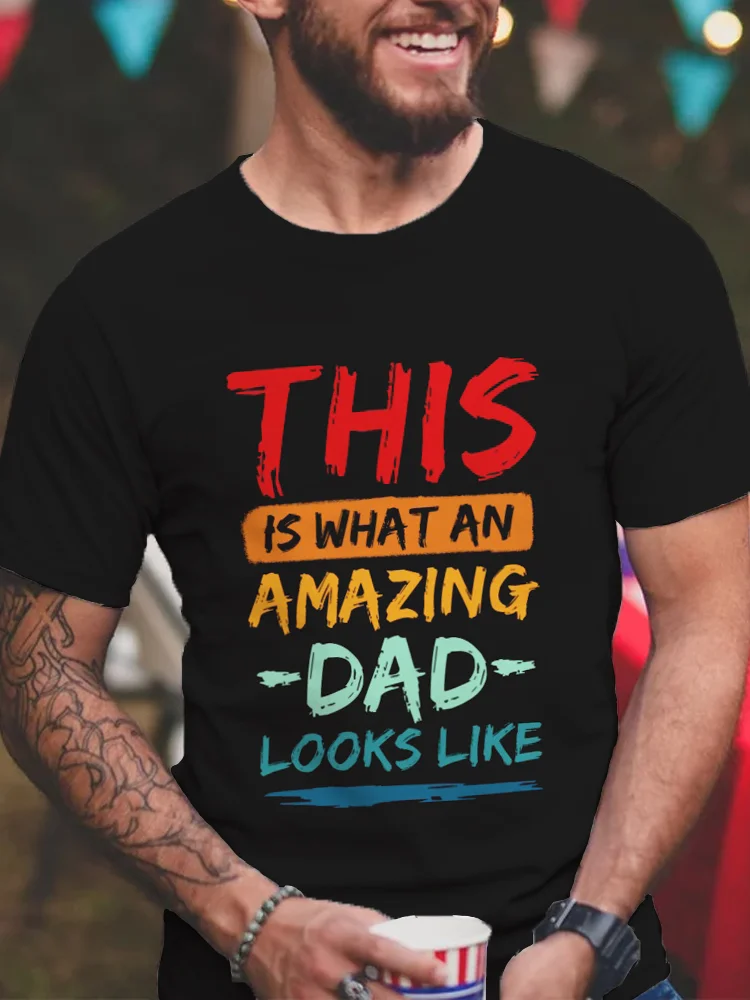 BrosWear Men's This Is What An Amazing Dad Looks Like T Shirt