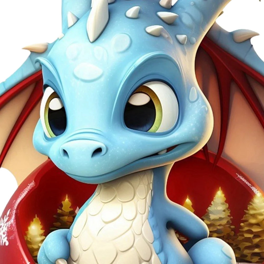 3 PCS Acrylic Flying Dragon Baby 2D Flat Christmas Tree Car Hangings Ornament