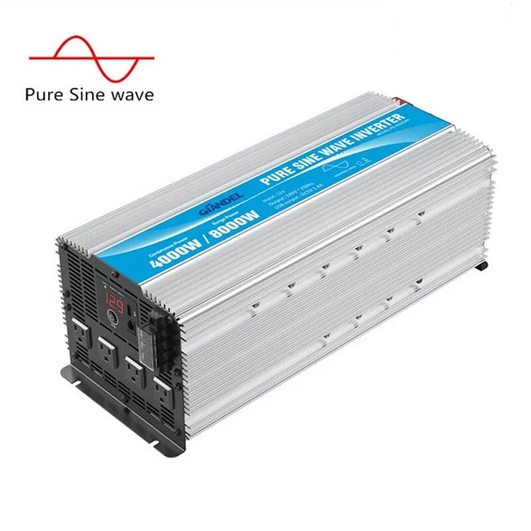 Giandel 4000W Heavy Duty Pure Sine Wave Power Inverter DC12V to AC120V with 4 AC Outlets with Remote Control 2.4a USB and LED Display