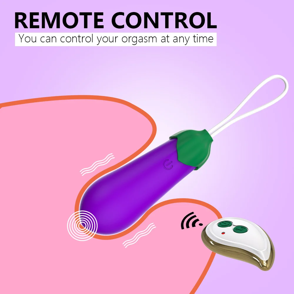 Eggplant Heating Vibrator With Remote Control