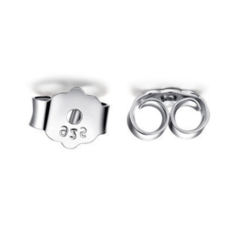 1 Pair 925 Sterling Silver Solid Color Ear Nuts Jewelry Accessories