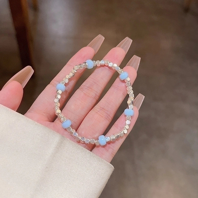 Elegant Lady Heart Shape Flower Bow Knot Titanium Steel Plating Inlay Rhinestones Bracelets