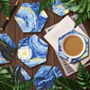 7pcs Cup Coasters Creative DIY Anti Slip Coasters Honeycomb Shape