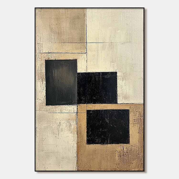 STRUCTURED BALANCE: Minimalist Abstract Oil Painting（Canvas painting）